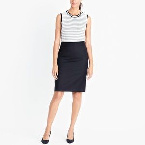 J Crew Factory The Pencil Skirt Black Cotton